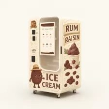 Macchina vending di gelato commerciale con touchscreen e telecomando intelligente